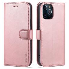 AZNS - AZNS iPhone 13 Pro Skal PU Läder Stöd Fodral - Roséguld