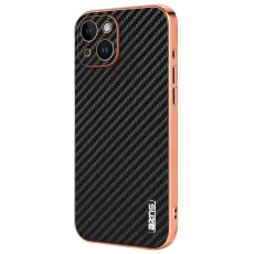 AZNS - AZNS iPhone 14 Fodral Electroplating Carbon Fiber PU+TPU - Svart