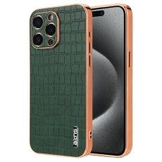 AZNS - AZNS iPhone 15 Pro Fodral Äkta läder + TPU - Grön