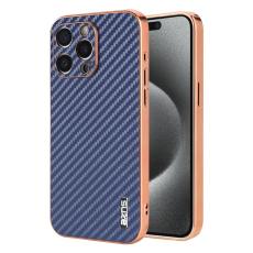 AZNS - AZNS iPhone 15 Pro Max Fodral - Elektropläterad Kolfiber PU+TPU - Blå