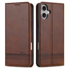 AZNS - AZNS iPhone 16 Plus Fodral &Auml;kta l&auml;der - Kaffe