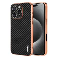 AZNS - AZNS iPhone 16 Pro Max Fodral &Auml;kta kolfiber PU+TPU - Svart