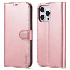 AZNS - AZNS iPhone 16 Pro Wallet Fodral Shockproof PU Leather - Rose Gold
