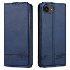 AZNS - AZNS iPhone 16e Fodral Äkta läder Plånboksfodral - Blå