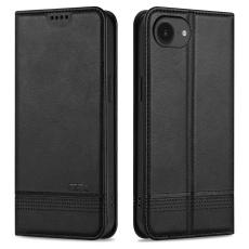 AZNS - AZNS iPhone 16e Fodral Äkta läder Plånboksfodral - Svart