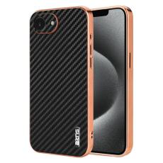 AZNS - AZNS iPhone 16e Fodral Electroplating Kolfiber PU + TPU - Svart