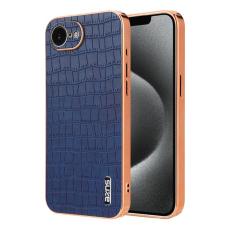 AZNS - AZNS iPhone 16e Fodral Electroplating Krokodil PU + TPU - Blå