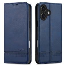 AZNS - AZNS iPhone 17 Fodral &Auml;kta l&auml;der Pl&aring;nboksfodral - Bl&aring;