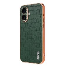 AZNS - AZNS iPhone 17 Fodral Electroplating Krokodil PU + TPU - Gr&ouml;n
