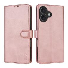 AZNS - AZNS iPhone 17 Fodral PU L&auml;der Pl&aring;nboksfodral - Ros&eacute;guld