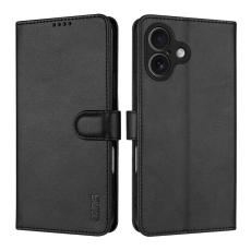 AZNS - AZNS iPhone 17 Fodral PU L&auml;der Pl&aring;nboksfodral - Svart