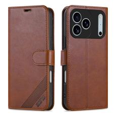 AZNS - AZNS iPhone 17 Pro Fodral Anti-Scratch PU L&auml;der - Brun