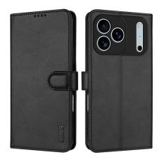 AZNS - AZNS iPhone 17 Pro Fodral PU L&auml;der Pl&aring;nboksfodral - Svart