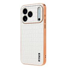 AZNS - AZNS iPhone 17 Pro Max Fodral Electroplating Krokodil PU + TPU - Vit