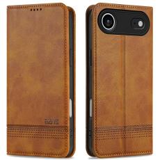 AZNS - AZNS iPhone Air Fodral Äkta läder Plånboksfodral - Brun