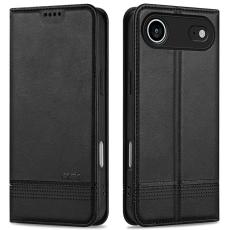 AZNS - AZNS iPhone Air Fodral Äkta läder Plånboksfodral - Svart