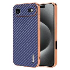 AZNS - AZNS iPhone Air Fodral - Electroplating Carbon Fiber PU + TPU - Blå