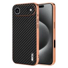 AZNS - AZNS iPhone Air Fodral Electroplating Kolfiber PU + TPU - Svart
