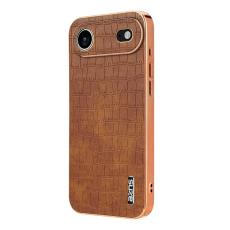 AZNS - AZNS iPhone Air Fodral Electroplating Krokodil PU + TPU - Brun