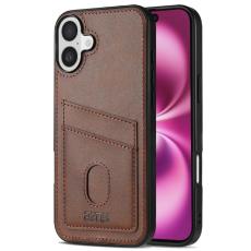 AZNS - AZNS K1 Series iPhone 16 Fodral Äkta läder - Kaffe