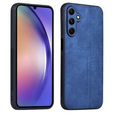AZNS - AZNS Samsung Galaxy A35 5G Fodral Imprinted PU L&auml;der - Bl&aring;
