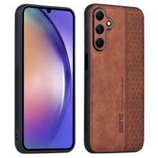 AZNS - AZNS Samsung Galaxy A35 5G Fodral Imprinted PU L&auml;der - Brun