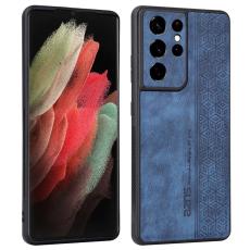 AZNS - AZNS Samsung Galaxy S21 Ultra Fodral Äkta läder - Blå