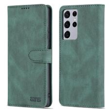 AZNS - AZNS Samsung Galaxy S21 Ultra Fodral - PU Läder - Grön