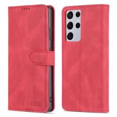 AZNS - AZNS Samsung Galaxy S21 Ultra Fodral - PU Läder - Röd