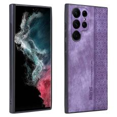 AZNS - AZNS Samsung Galaxy S22 Ultra Fodral Äkta läder - Lila