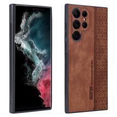 AZNS - AZNS Samsung Galaxy S22 Ultra Fodral PU Läder - Brun