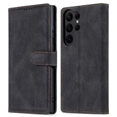 AZNS - AZNS Samsung Galaxy S23 Ultra Fodral PU Läder - Svart