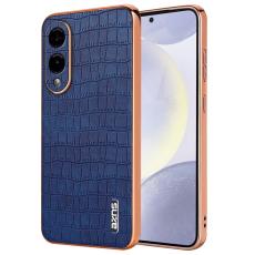 AZNS - AZNS Samsung Galaxy S25 Edge Fodral - Elektropläterad Krokodil PU - Blå