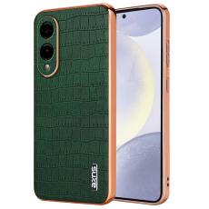 AZNS - AZNS Samsung Galaxy S25 Edge Fodral - Elektroplätering Krokodil PU + TPU - Grön