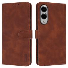 AZNS - AZNS Samsung Galaxy S25 Edge Fodral PU Läder Plånboksfodral - Brun