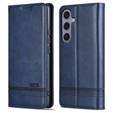 AZNS - AZNS Samsung Galaxy S25+ Fodral Äkta läder - Blå