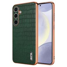 AZNS - AZNS Samsung Galaxy S25 Fodral Electroplating Krokodil PU+TPU - Gr&ouml;n