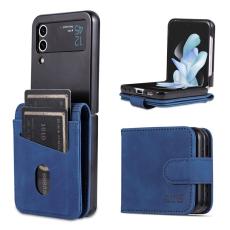 AZNS - AZNS Samsung Galaxy Z Flip4 Fodral PU L&auml;der Kortfack - Bl&aring;