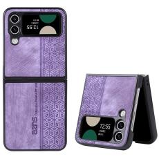 AZNS - AZNS Samsung Galaxy Z Flip4 Fodral PU L&auml;der - Lila