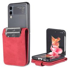 AZNS - AZNS Samsung Galaxy Z Flip4 Fodral PU L&auml;der - R&ouml;d