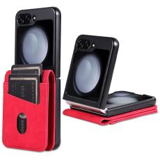 AZNS - AZNS Samsung Galaxy Z Flip5 Fodral &Auml;kta l&auml;der - R&ouml;d