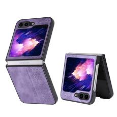 AZNS - AZNS Samsung Galaxy Z Flip5 Fodral PU L&auml;der - Lila