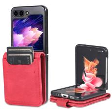 AZNS - AZNS Samsung Galaxy Z Flip5 Fodral PU L&auml;der - R&ouml;d