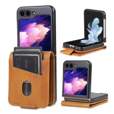 AZNS - AZNS Samsung Galaxy Z Flip7 FE Fodral Card Holder PU Läder - Brun