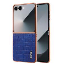 AZNS - AZNS Samsung Galaxy Z Flip7 Fodral - Electroplating Krokodil PU + PC - Blå