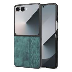AZNS - AZNS Samsung Galaxy Z Flip7 Fodral Imprinted PU Läder - Grön