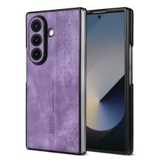 AZNS - AZNS Samsung Galaxy Z Fold7 Fodral Imprinted PU L&auml;der - Lila