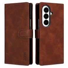 AZNS - AZNS Samsung Galaxy Z Fold7 Fodral PU L&auml;der - Brun