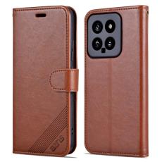 AZNS - AZNS Xiaomi 14 Fodral Anti-scratch Wallet TPU + PU Läder - Brun