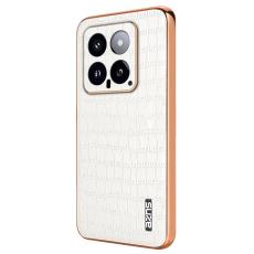 AZNS - AZNS Xiaomi 14 Fodral PU L&auml;der Krokodilm&ouml;nster - Vit